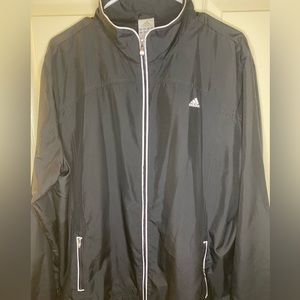 ADIDAS WINDBREAKER FULL ZIP Jacket Women's Black/White SZ XL